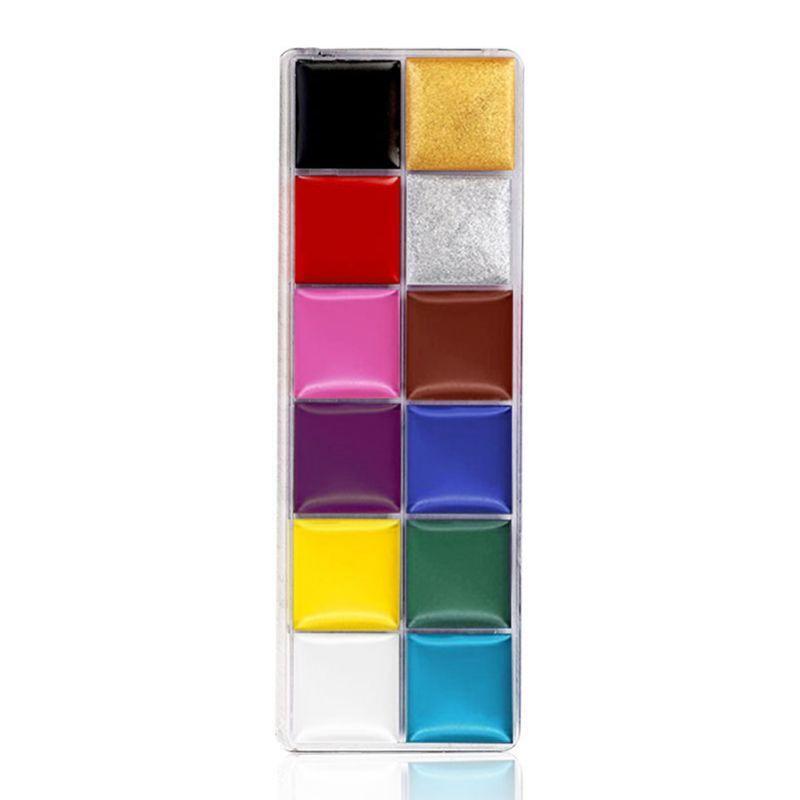 12 Colors Non Toxic Face Body Paint Water Soluble Oil Painting Tattoo Halloween