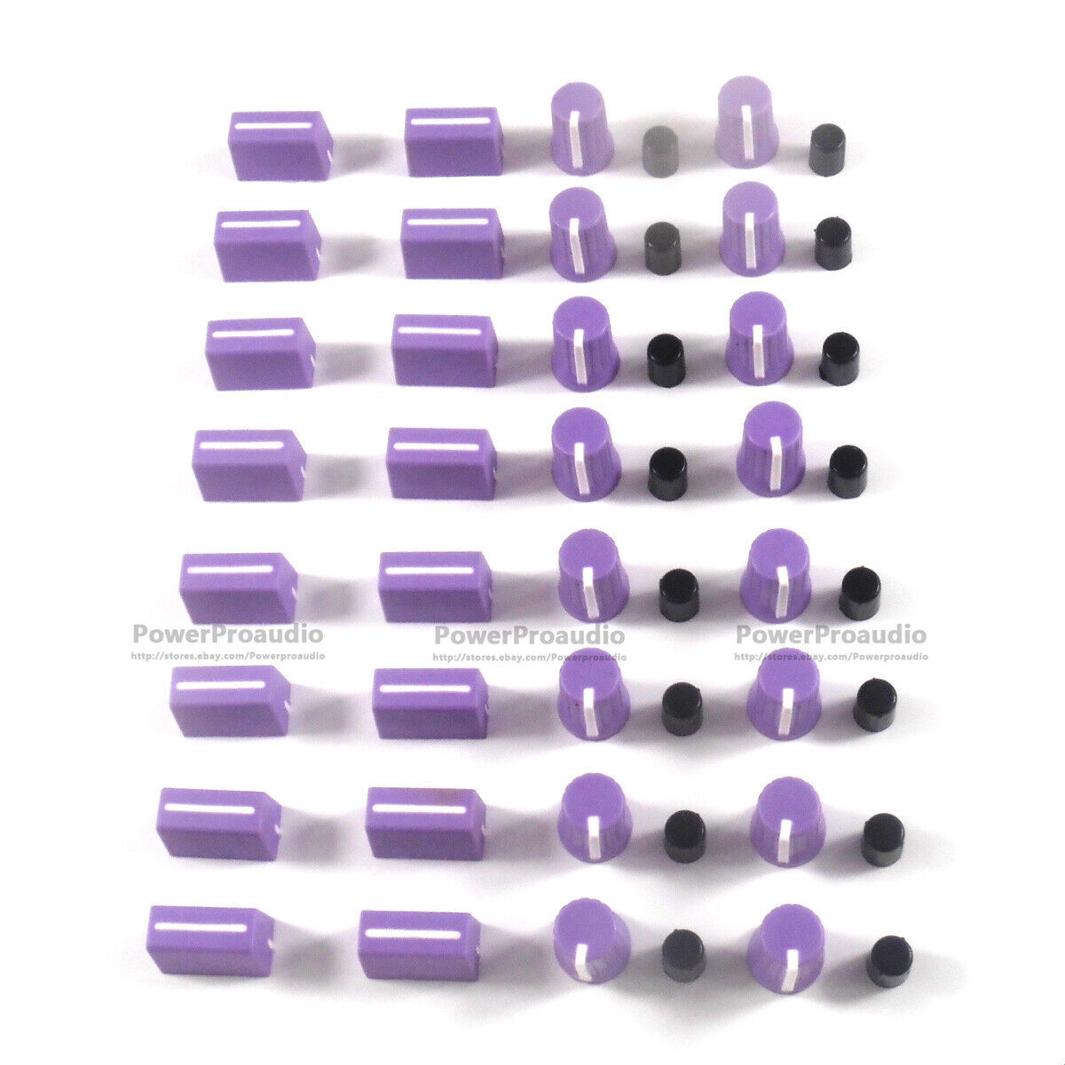 40pcs  20xRotary Knob+20x  Fader Cap For Rane Mixer TTM 57 61 62 64 68 (Purple)