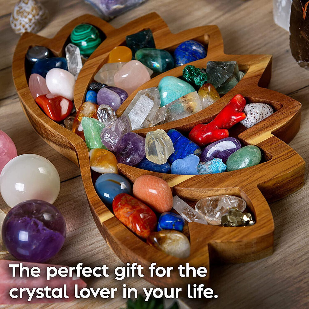 Crystal Display Holder Lotus Shaped Healing Stones Tray Desktop Organizers