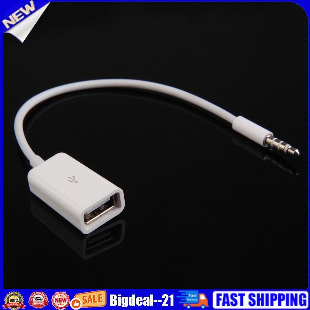 Sync 3.5mm Male AUX Auxiliary Audio Plug Jack to USB Cord Converter Cable