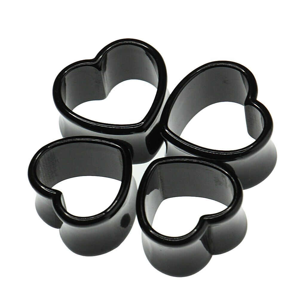 7 Pairs Heart Acrylic Tunnels Ear Stretcher Expander Gauges