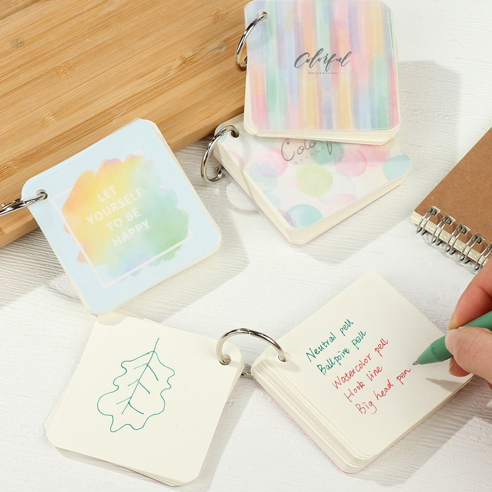 Record Cards with Binder Rings Revision Cards Mini Notepads Blank Study Cards