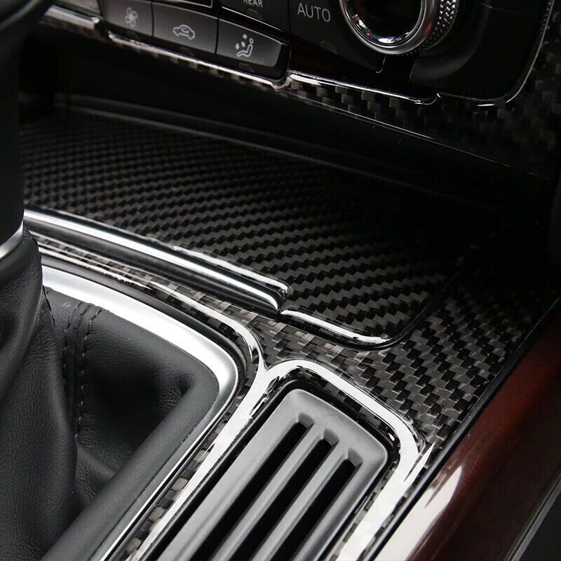 Carbon Center Console Gear Shift Box Panel Cover Trim Fit For Audi A4 Q5 09-17