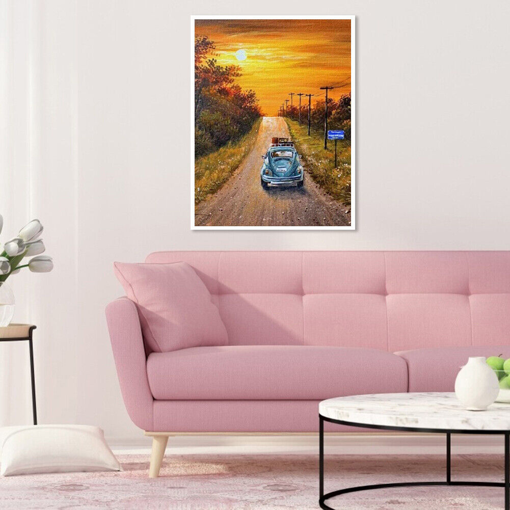 Driving Car 5D Diamond Painting Full Round Drill DIY Embroidery Set Decor