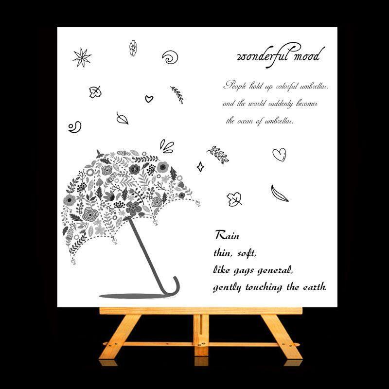 Wonderful Mood Umbrella DIY Silicone Clear Stamp Seal Scrapbook Embossing Album