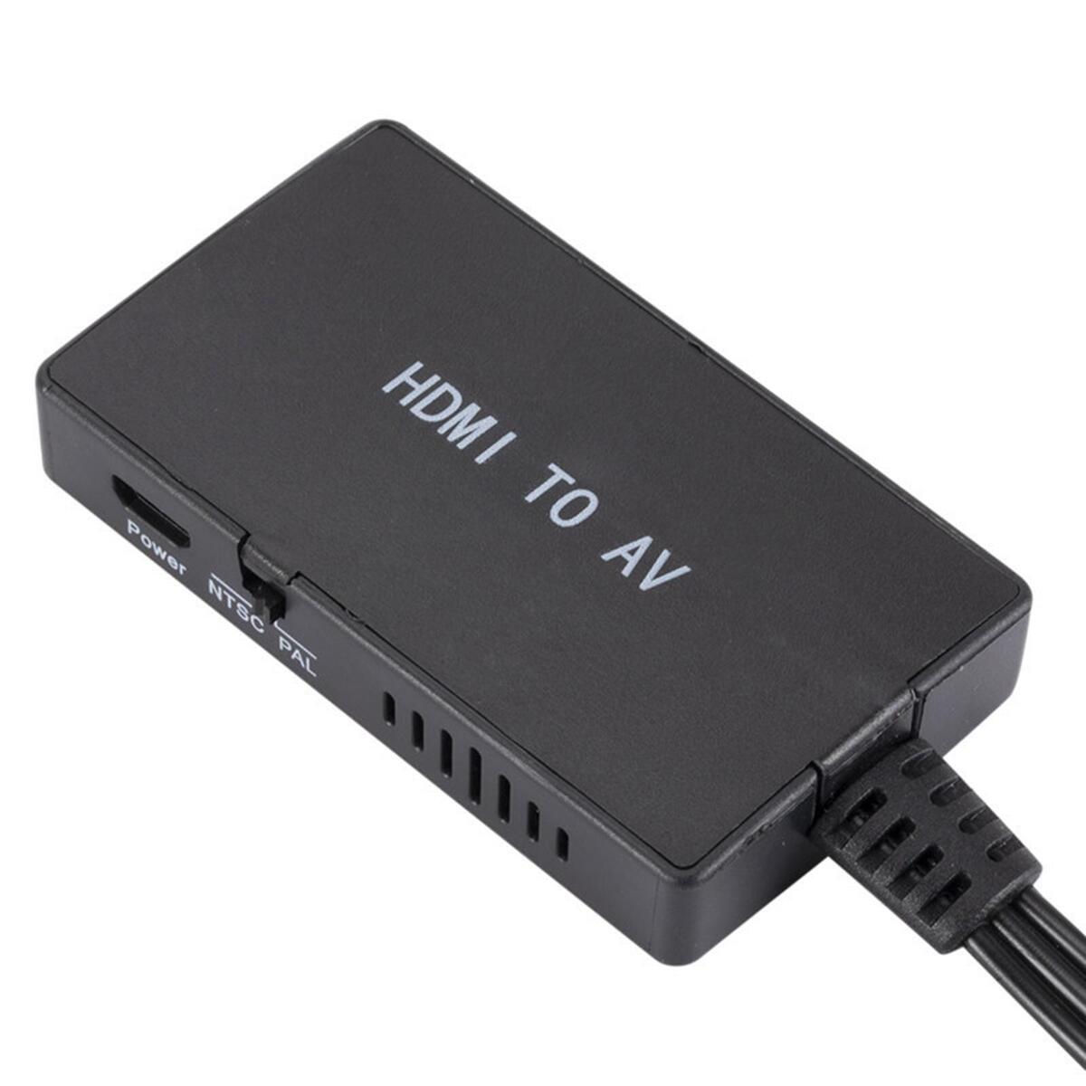 HDMI to AV Converter Video Audio Supports NTSC 1080P for Streaming TV
