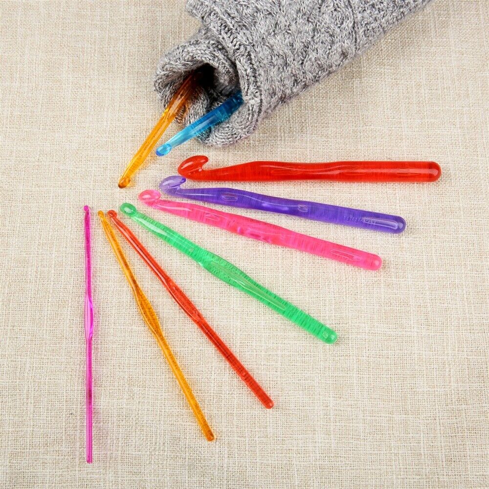 9 in 1 Set 15cm Plastic Knitting Crochet 0.12"-0.47" Knitting Yarn Weaving Hook