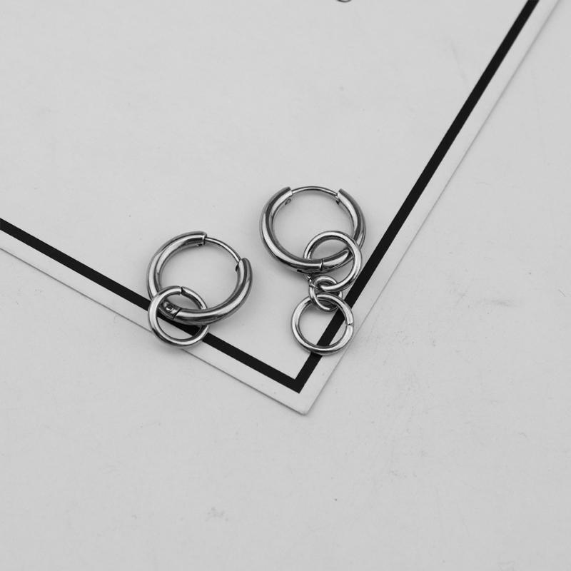 Polished Circle Earrings Gothic Yibo Style Jewelry Gift Awards Commemoration