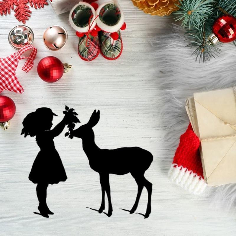 Girl Deer Metal Cutting Dies Stencil Die Cut DIY Scrapbooking Album Paper Card