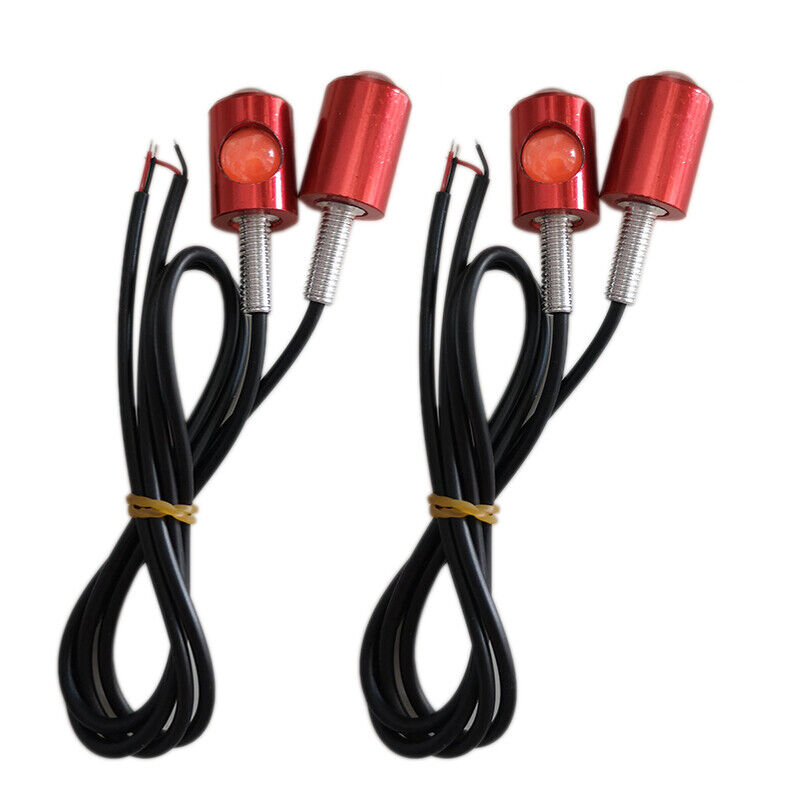 Pair Red Motorcycle LED Turn Signal Tail Light License Plate Bulbs Universal