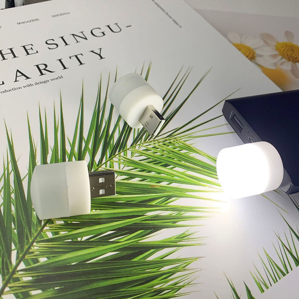 LED Night Light USB Bedside Baby Bedroom Mobile Power Table Lamp (White)