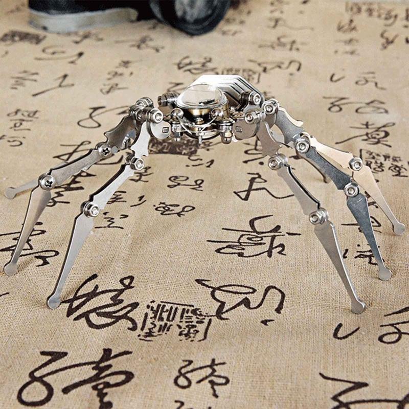 Foldable Hand and Foot Punk Spider Clock Creative Metal Crafts Ornament