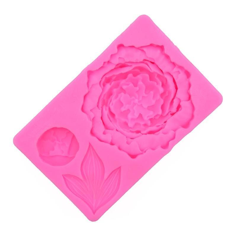 Cake Moulds Peony Flower and Leaf Shapes Silicone Material Moulds Fondant Moulds