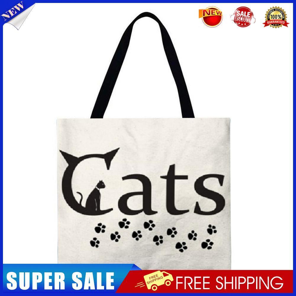 Letter cat Printed Shoulder Shopping Bag Casual Large Tote Handbag