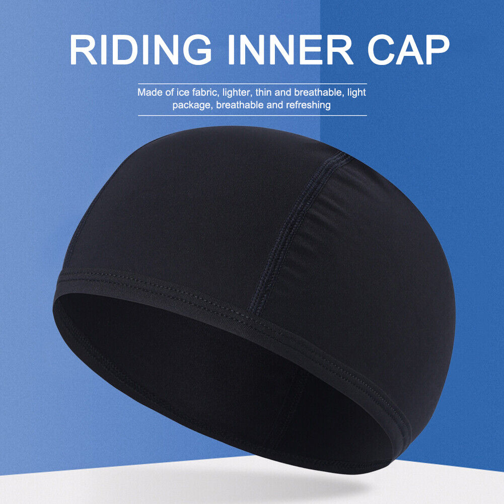 Quick Dry Helmet Liner Cap Anti-UV Motorcycle Windproof Riding Hats (Black)