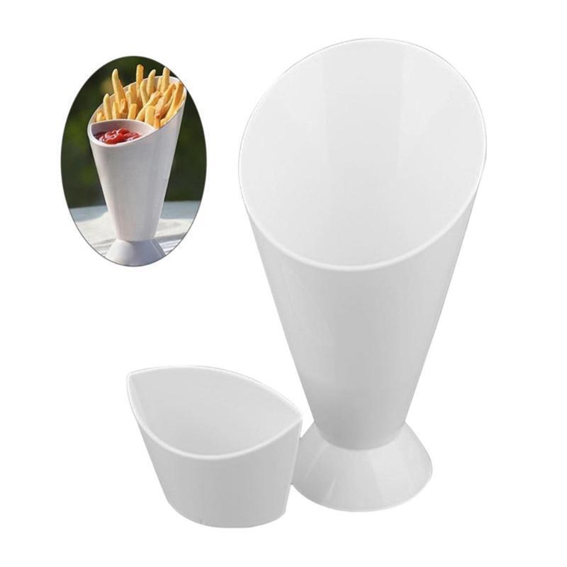 2 in 1 French Fry Cone with Dipping Potato Cup Tableware for French Fries Potato