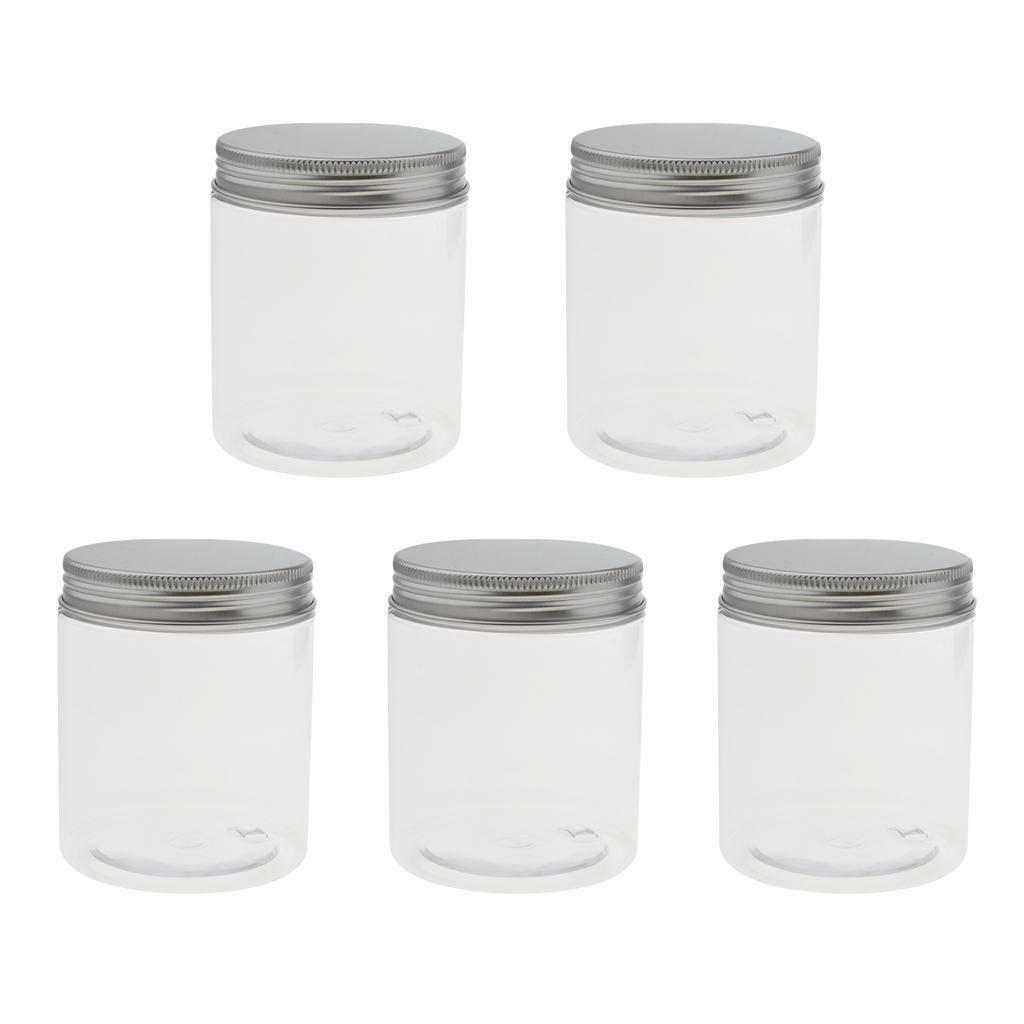5pcs 250ml Plastic Makeup Pot  Empty Cosmetic  Containers Screw Lid