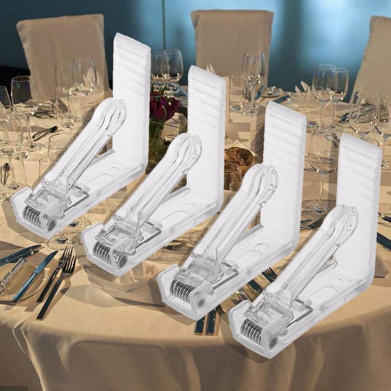 4Pcs Clear Plastic Table Cover Cloth Tablecloth Clip Clamp Holder Party Supplies