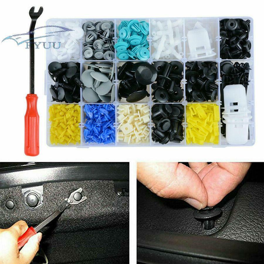 Mixed Car Bumper Panel Fender Retainer Push Rivet Fastener Clips Tool Kit