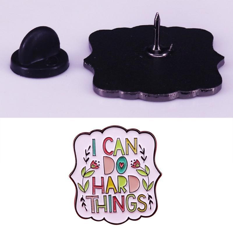 I Can Do Hard Things Enamel Pin Brooch Female High-end Small Fragrant Corsage