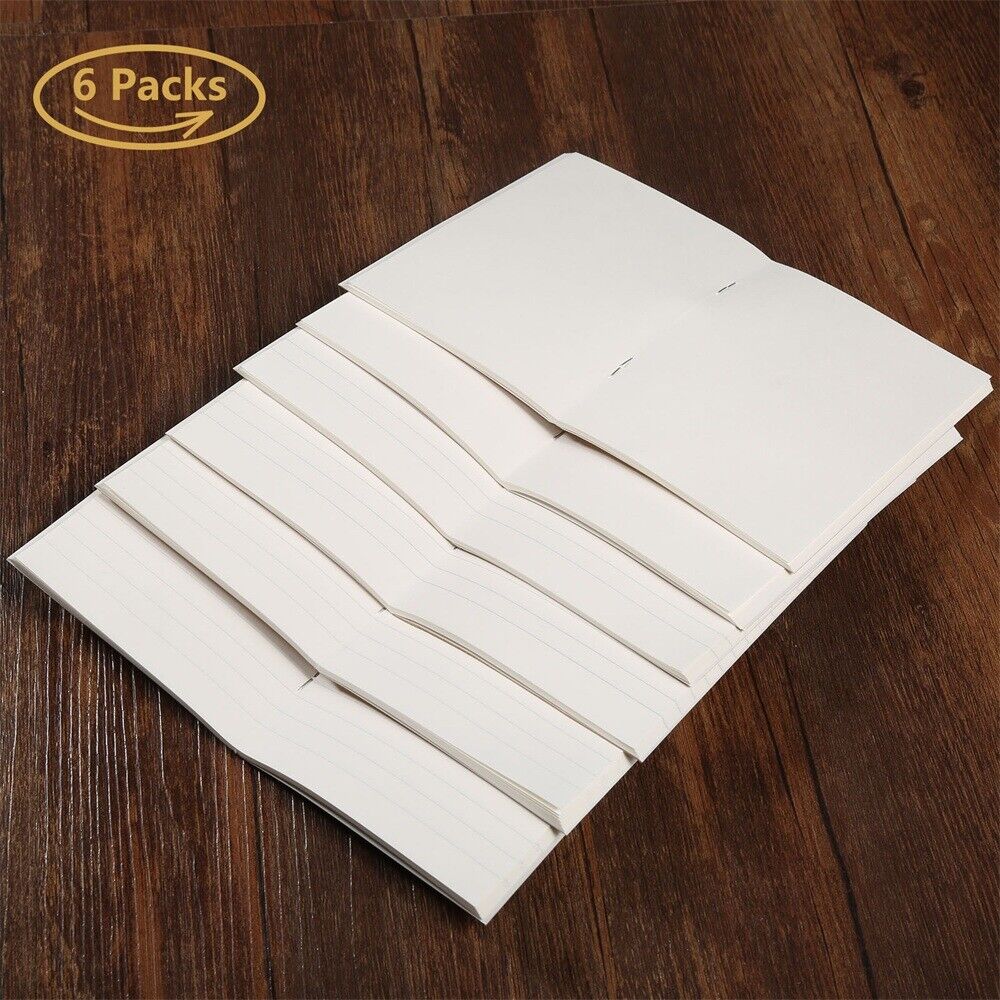 6 Sets Blank Paper Refill For Notebook Journal Diary Passport Memo Notepad Memo