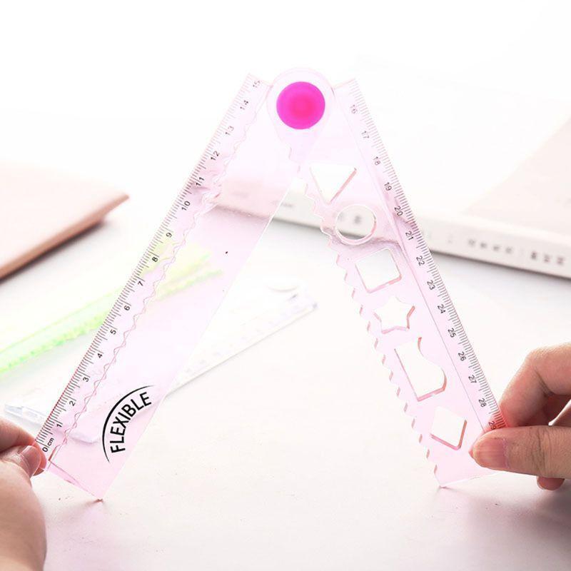 30cm Korean Flexible Folding Ruler Multifunction Plastic Drawing Rulers Office