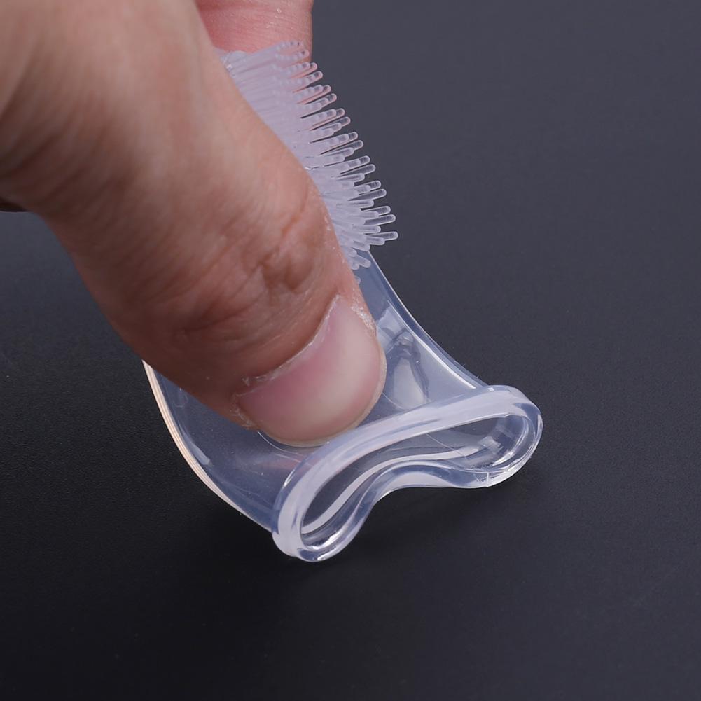 Baby Finger Toothbrush Children Teeth Massage Soft Silicone Brush(White)