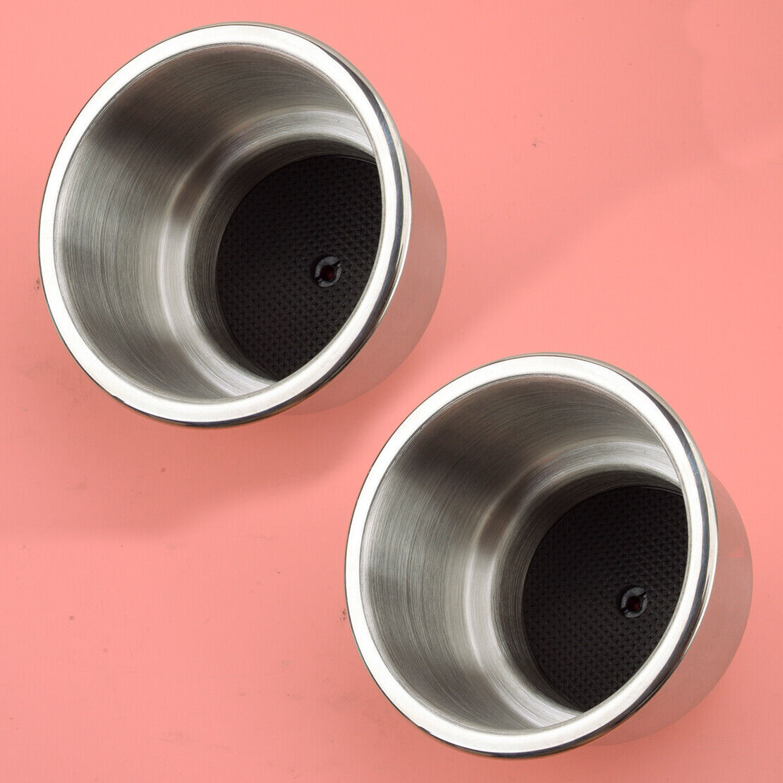 2Pcs Stainless Steel Recessed Cup Drink Holder with Drain For Marine Boat Camper