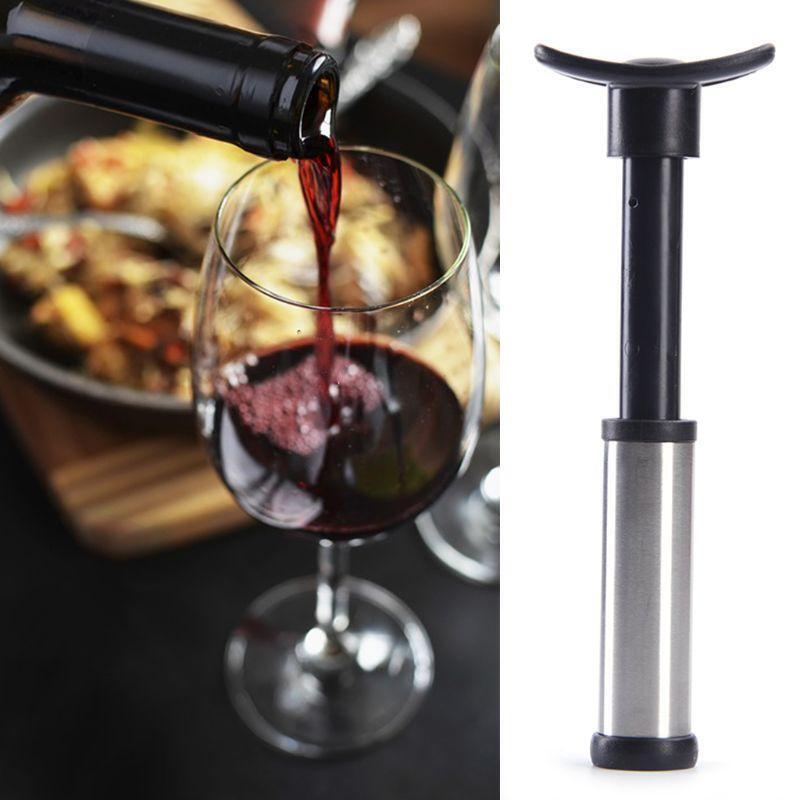 Durable Stainless Steel Vacuum Wine Saver Pump Humanized Design Bottle Stopper