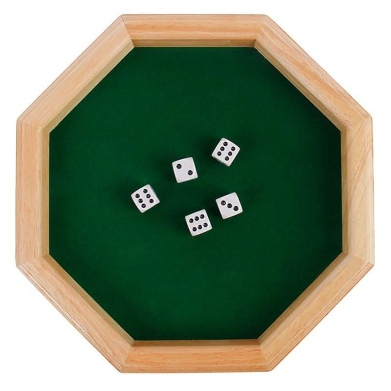 Dice Rolling Tray Octagonal Wood Cosmetic Jewelry Case DND RPG Roleplaying Game
