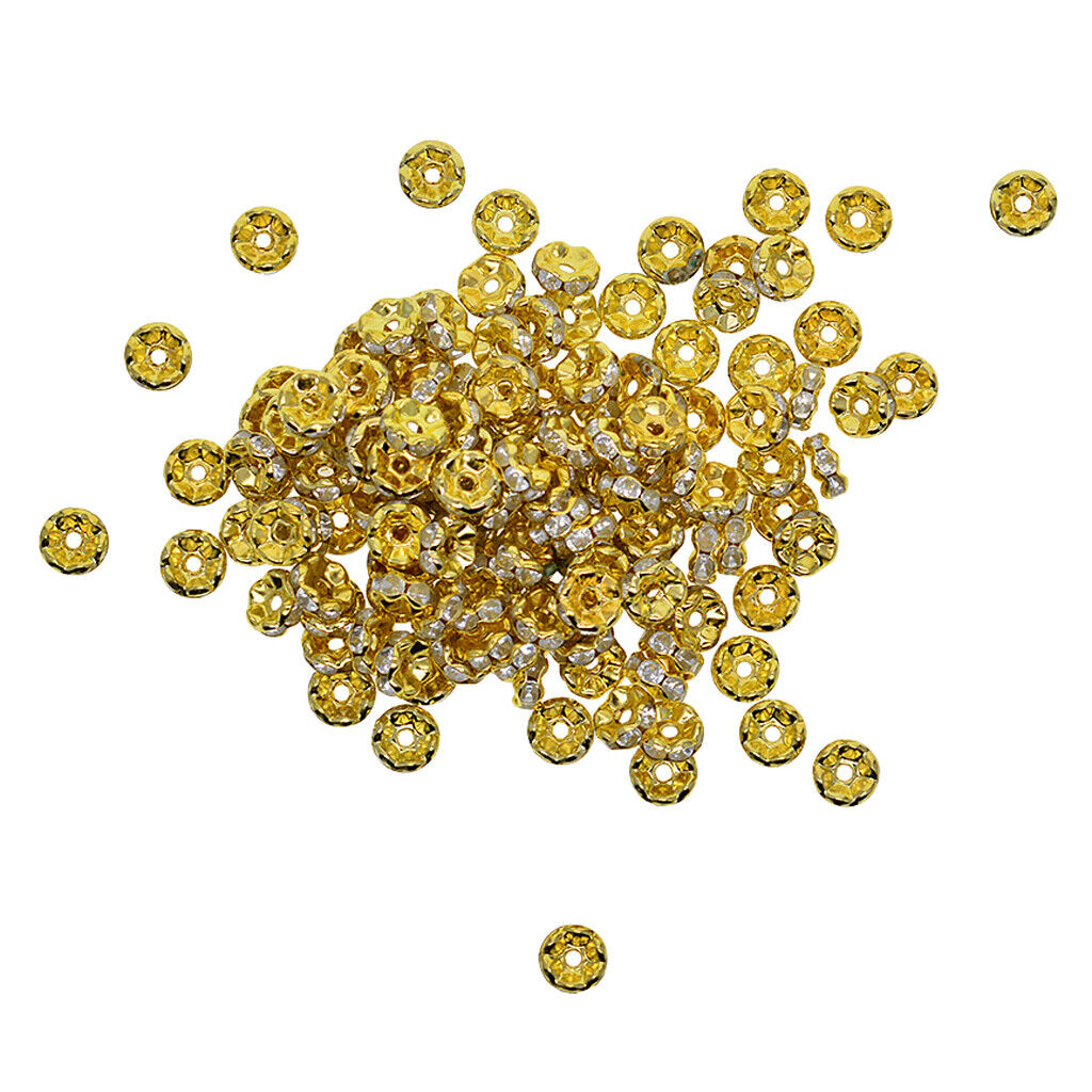 200pcs 8x2mm Rhinestone Spacer  Rondelle  Jewelry DIY Findings
