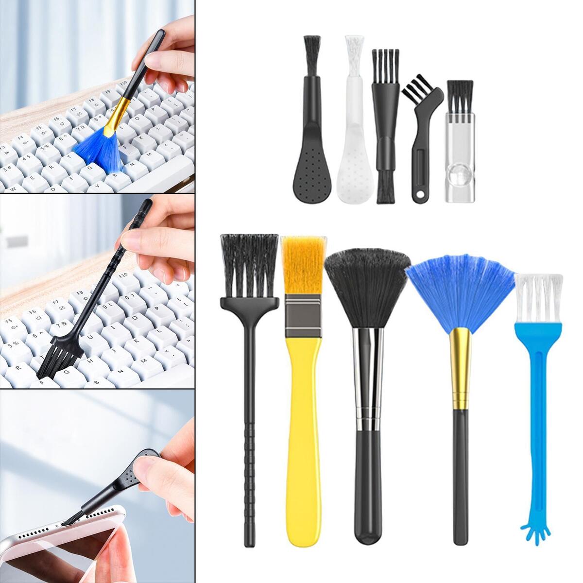10Pcs Keyboard Brush Kit Portable Anti Static Cleaner Tools for Electronics