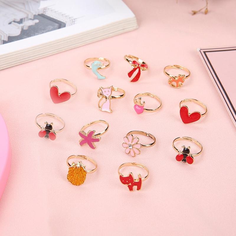 36x Cartoon Children Rings Novelty Adjustable Finger Rings Party Favors for Kids