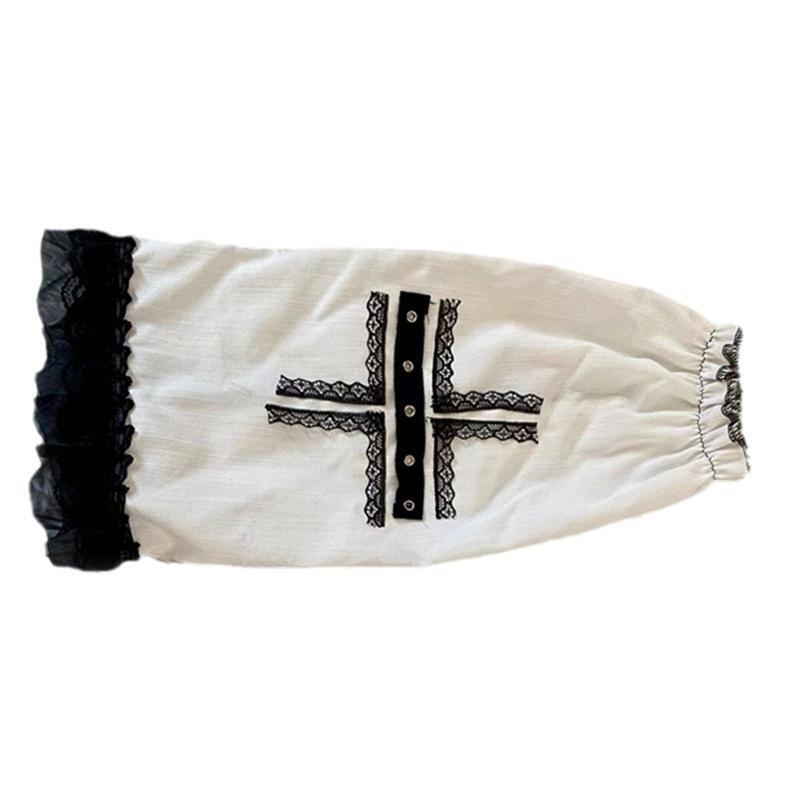 Gothic Cross Women Socks Sleeve Leg Warmers Foot Cover Thigh High Loose Stocking