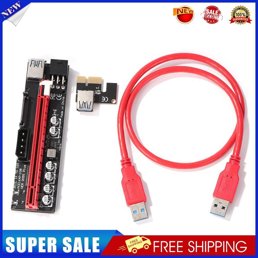 009S Plus 3A USB 3.0 PCI-E 1X to 16X Extender Riser Card for BTC Mining