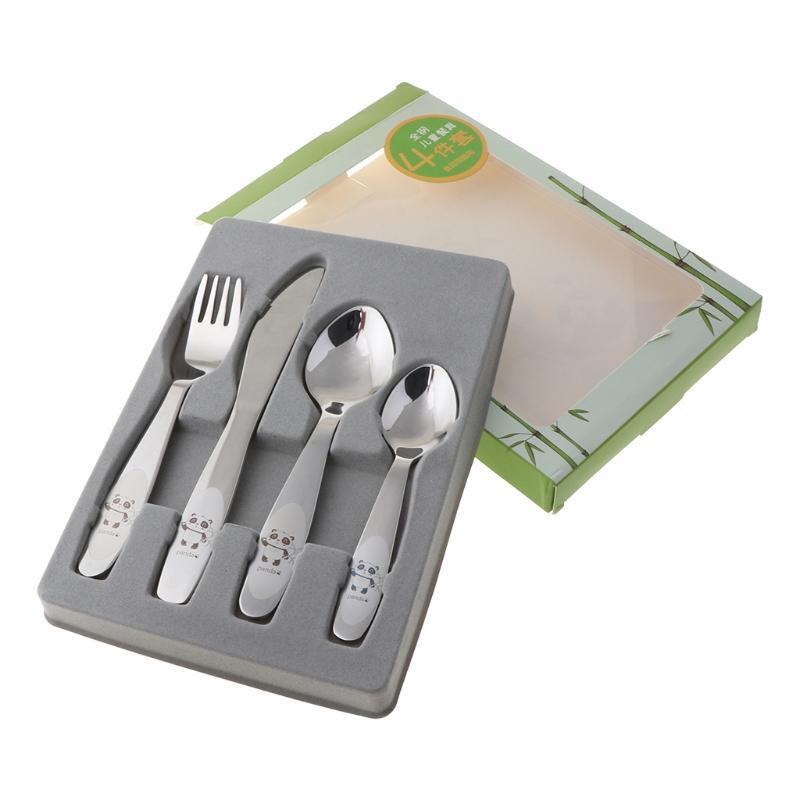 Cute Baby Mini Utensils Anti-drop Tableware for 6-14 Month Panda Pattern