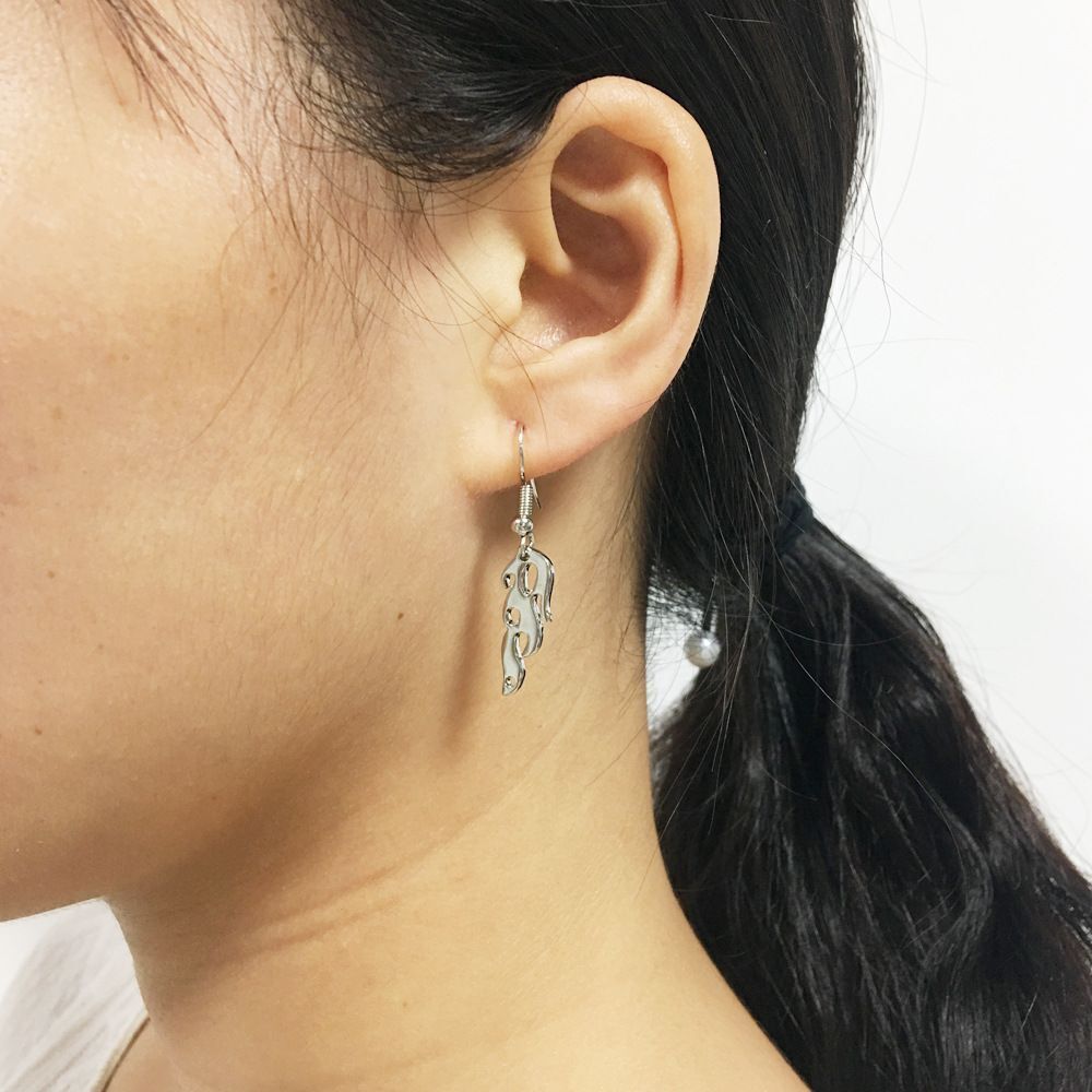 Women Men Streetwear Jewelry Hook Fire Flame Earrings Wave Sun Dangle Stud Drop
