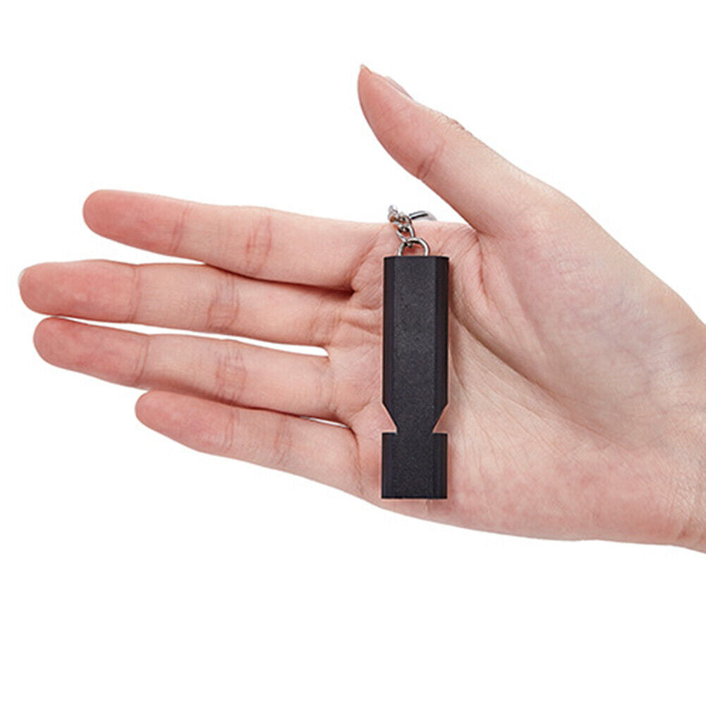 2pcs Survival Whistle EDC Earthquake Dual Tube Emergency Whistle (Black)