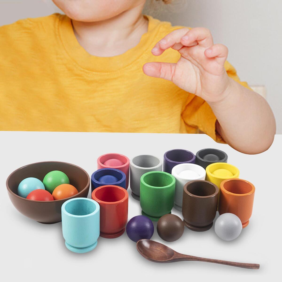 Matching Sorting Balls in Cups Training Logical Thinking Board Game for Kids