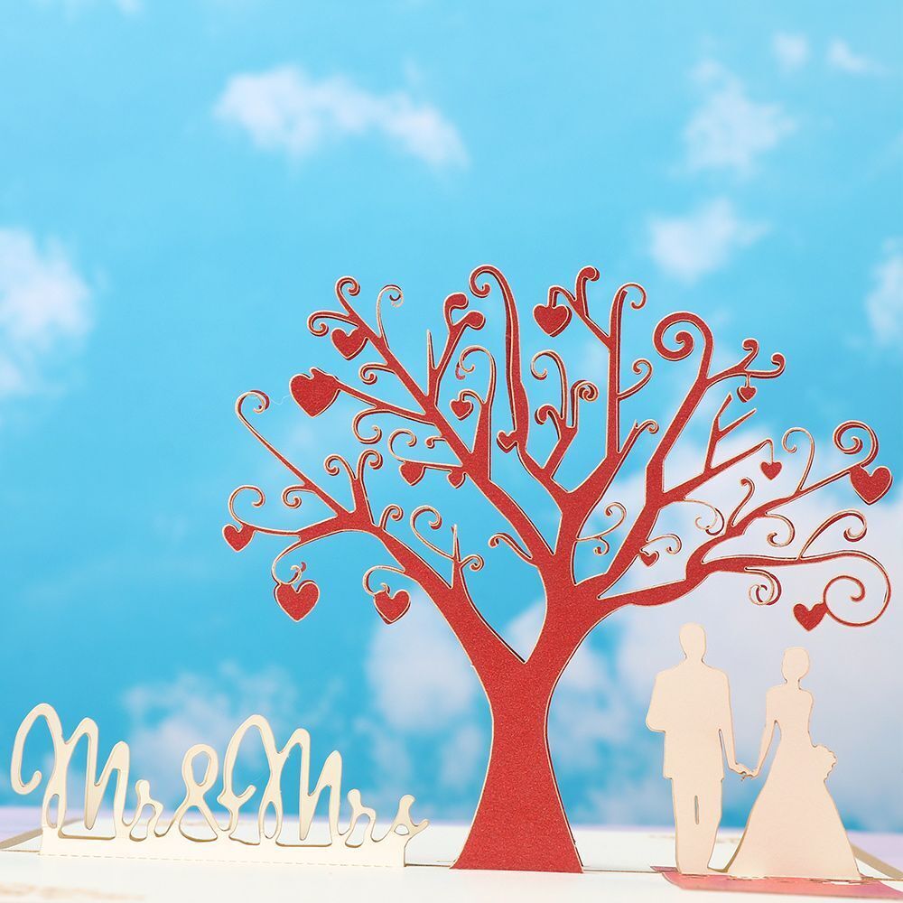 Anniversary Pop UP Love Card Thank You Cards Wedding Invitation Greeting Card