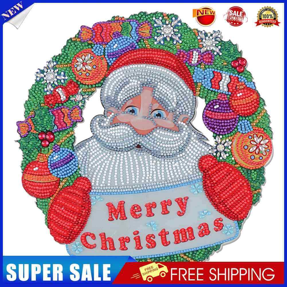 Diamond Painting Hanging Christmas Flower Wreath Kit Door Decor (WXQ086)