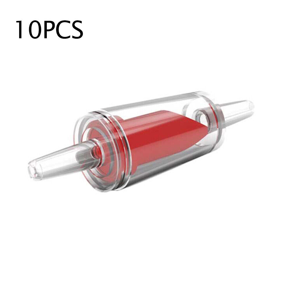 10pcs Tracheal Check Valve Fish Tank Aquarium Non Return Air Pump (Red L)
