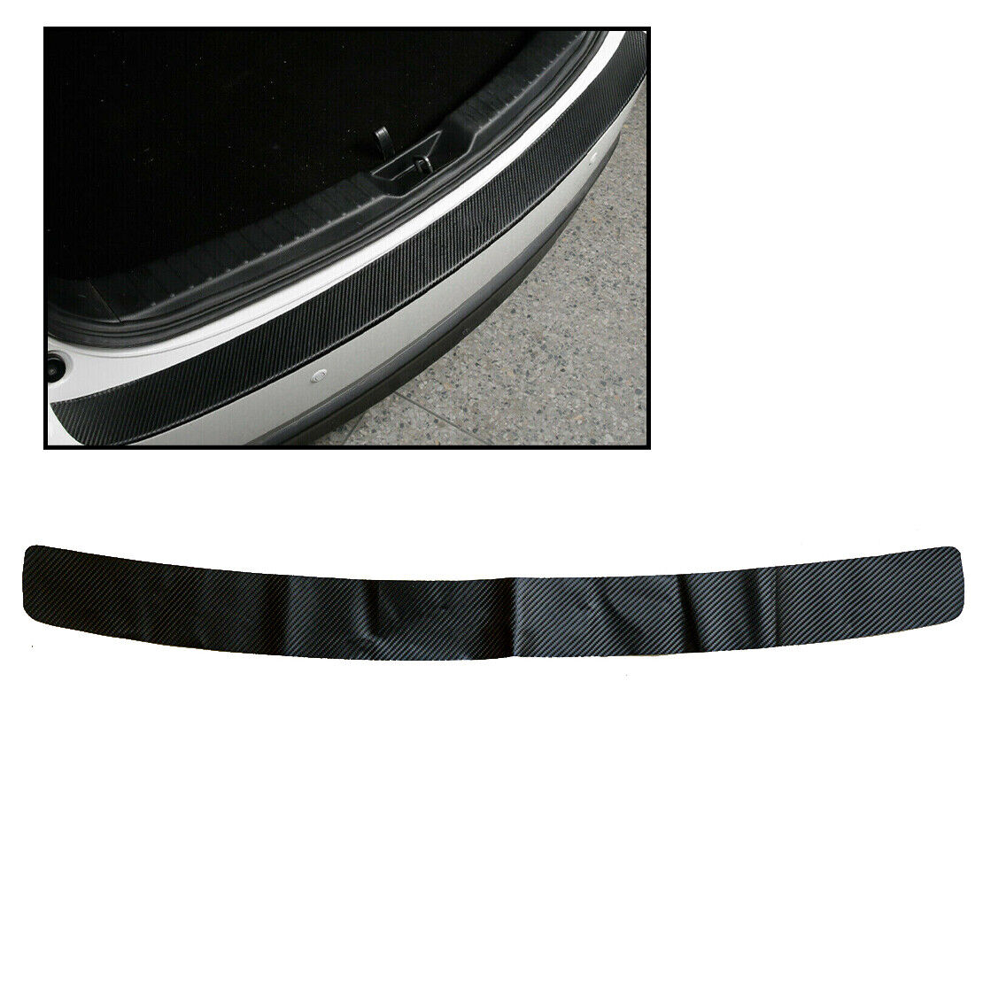 Car TPU Carbon Fiber Rear Bumper Protector Trim Cover Fit For Mazda CX-5 2017-21