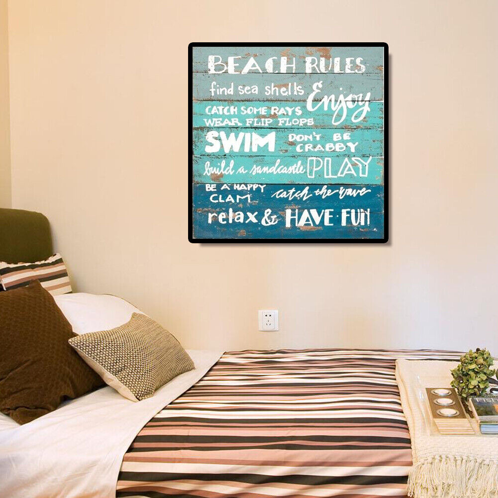 Full Diamond Painting Cross Stitch Rhinestone Mosaic (L2131 Beach Rules)