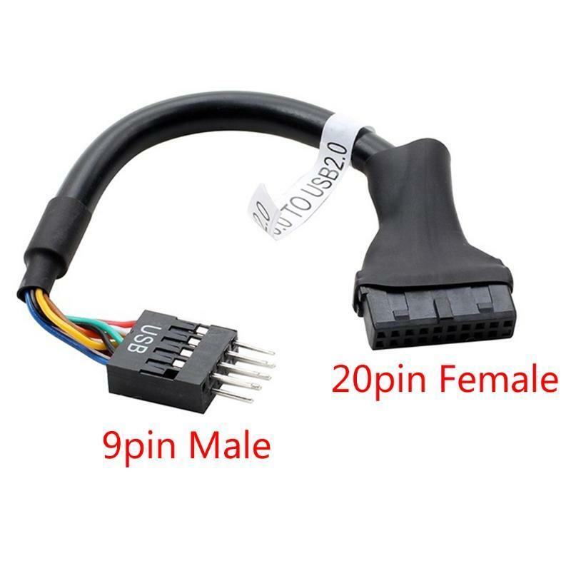 Motherboard Adapter Cable USB 3.0 19Pin Female to USB 2.0 9Pin Male Convertor