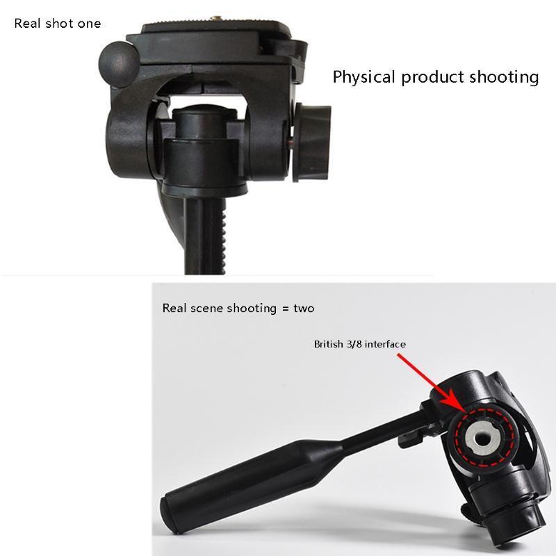 Tripod Pan Head, 360° Rotation 90° Tilt 3-D Tripod Head 3/8" Thread 1/4" Screw
