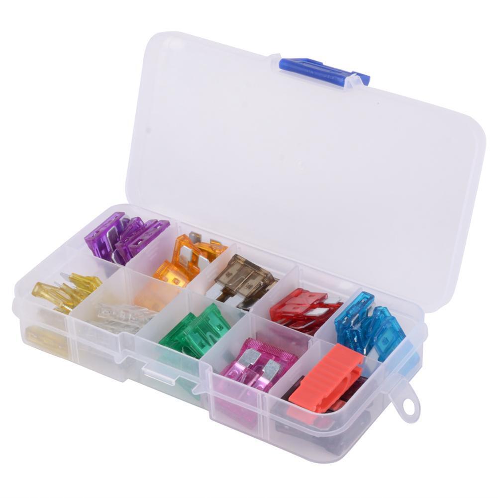 50pcs Car Standard Fuses 3A 5A 7.5A 10A 15A 20A 25A 30A 35A 40A w/ Box+Clip