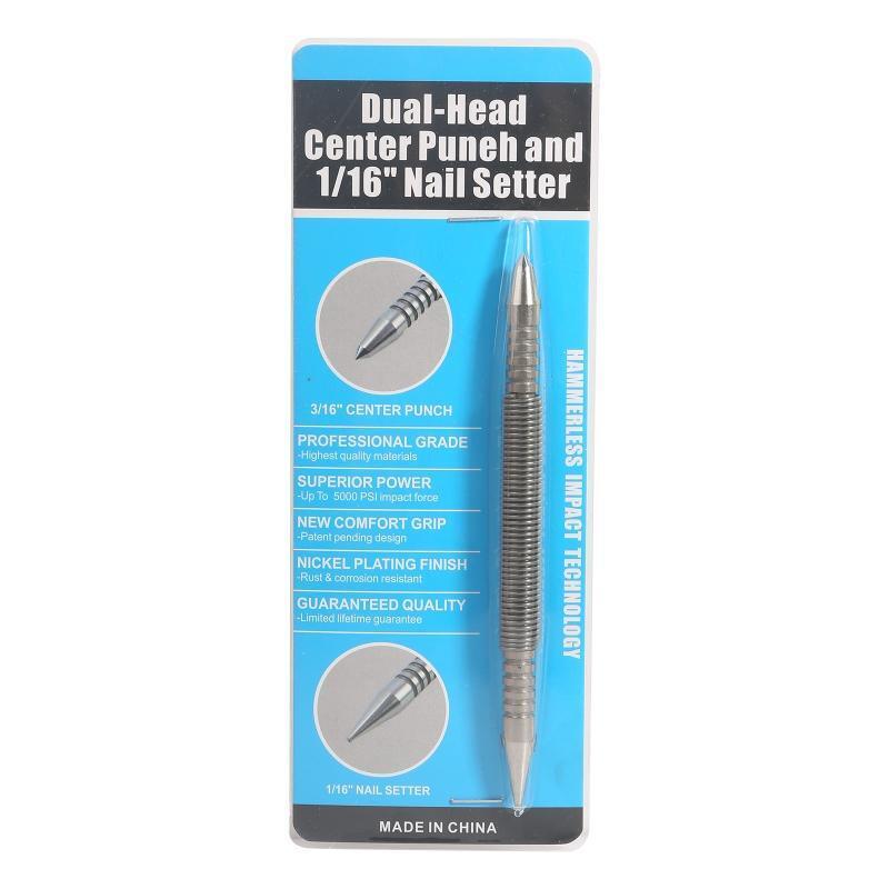 Center Puncher Metal Center Spring Nail Punch Tool Double Head Nail Head Setter
