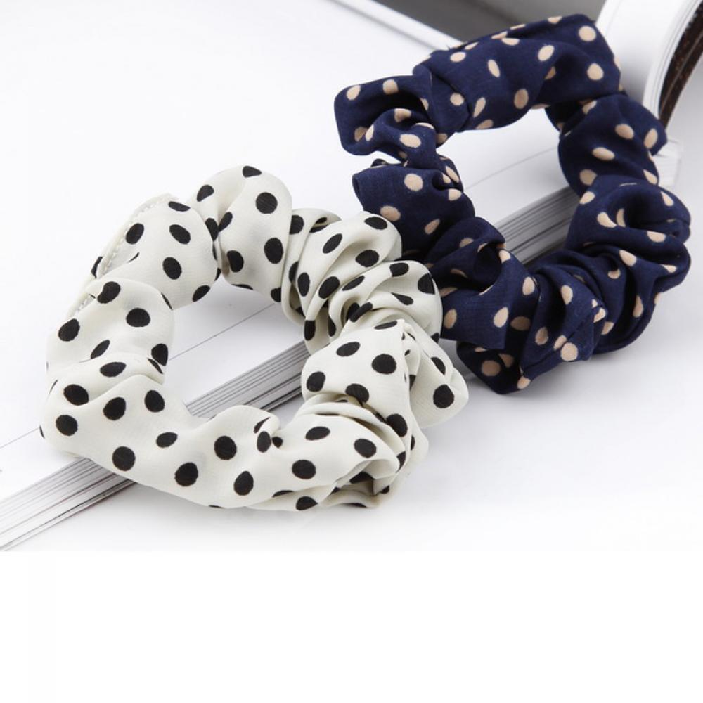 Fashion Elastic Girl Hair Band Rope Ponytail Holder Scrunchie Dot Print