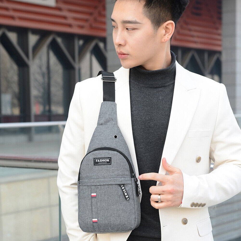 Women Fashion Solid Color Shoulder Chest Bag Travel Large Handbags (Gray)